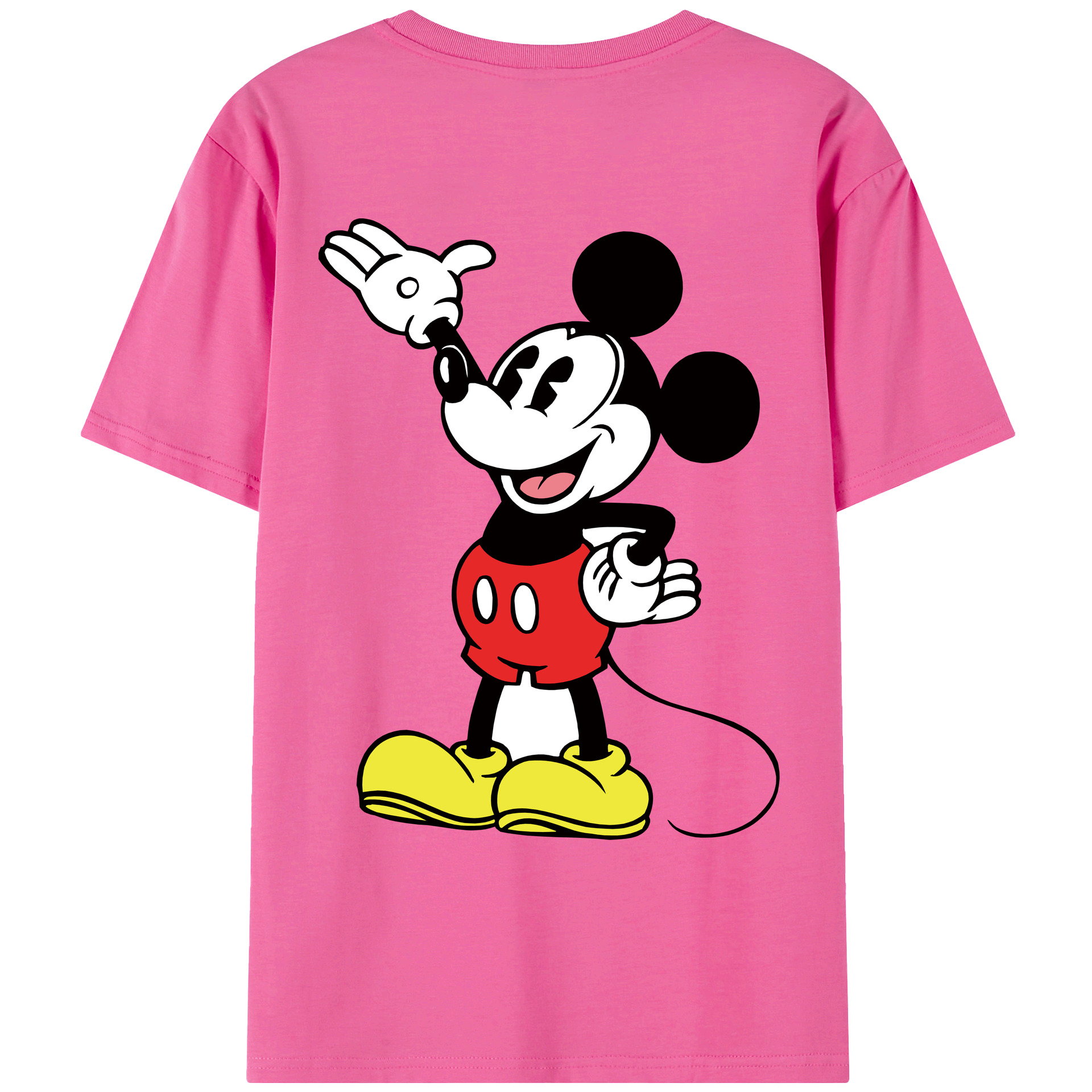 （画像用） ミッキーマウス Mickey Mouse レディース半袖Tシャツ(バックプリント)